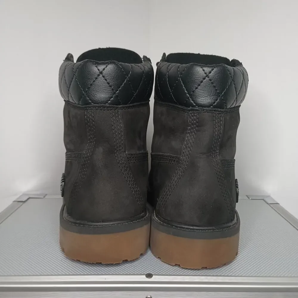 Timberland Mens Size 6 US 6.5 UK Black Suede Leather 6-Inch Boots Waterproof